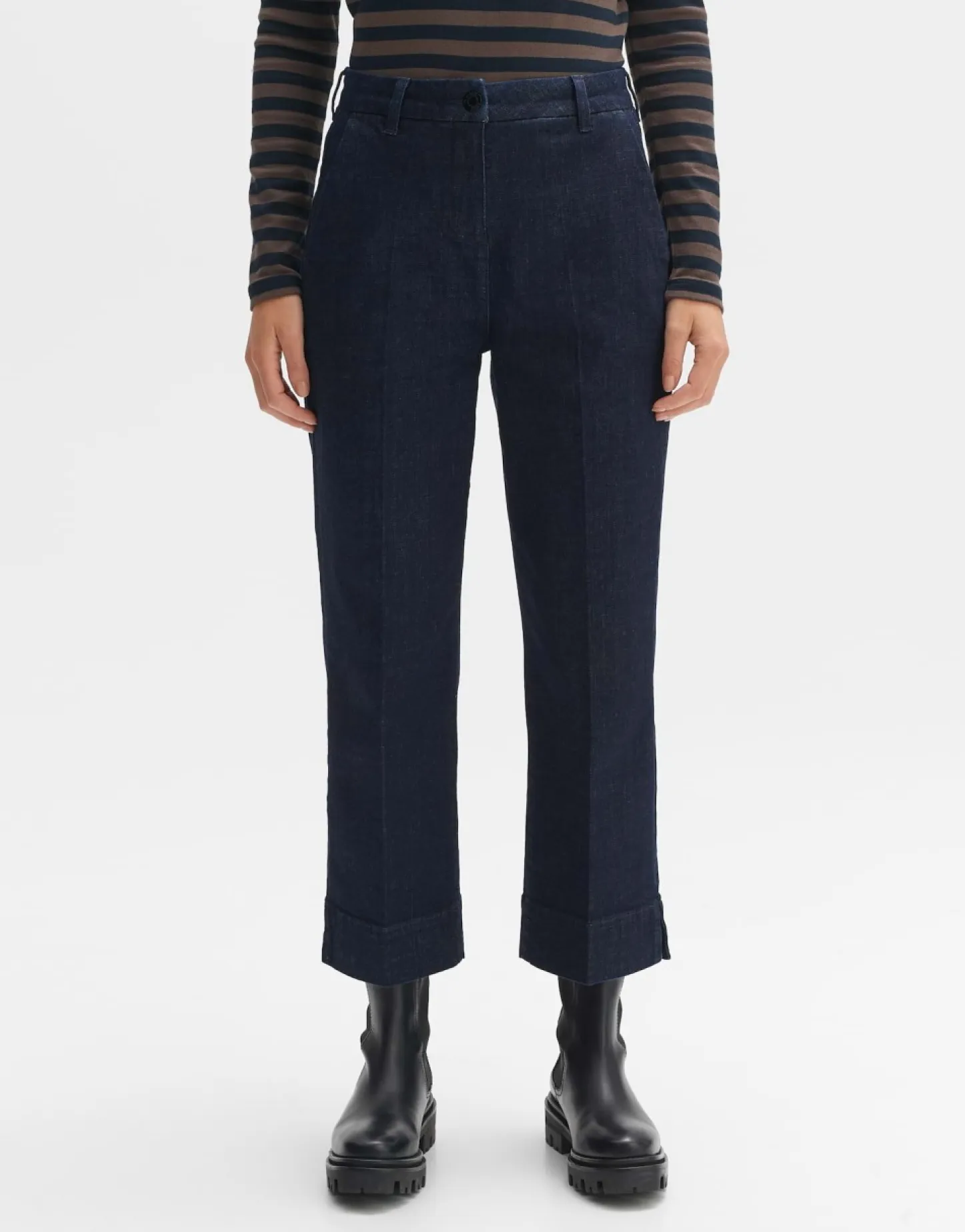 Frau someday Fashion Jeans>Cropped Wide Jeans Mila Slit Blue